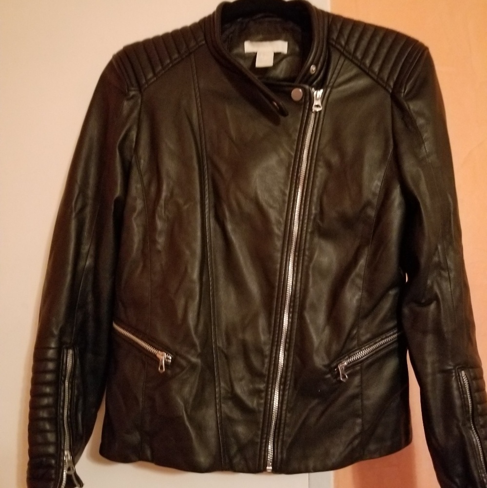 Black leather jacket